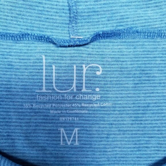 Lur. Fashion for Change Women's Medium Hoodie Sweatshirt Blue Striped Jacket - Picture 5 of 5